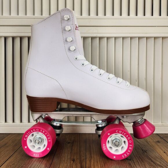 Chicago Skates CRS400 Classic Quad Rink Roller Skates Womens Sz 8 Premium White - Picture 5 of 10